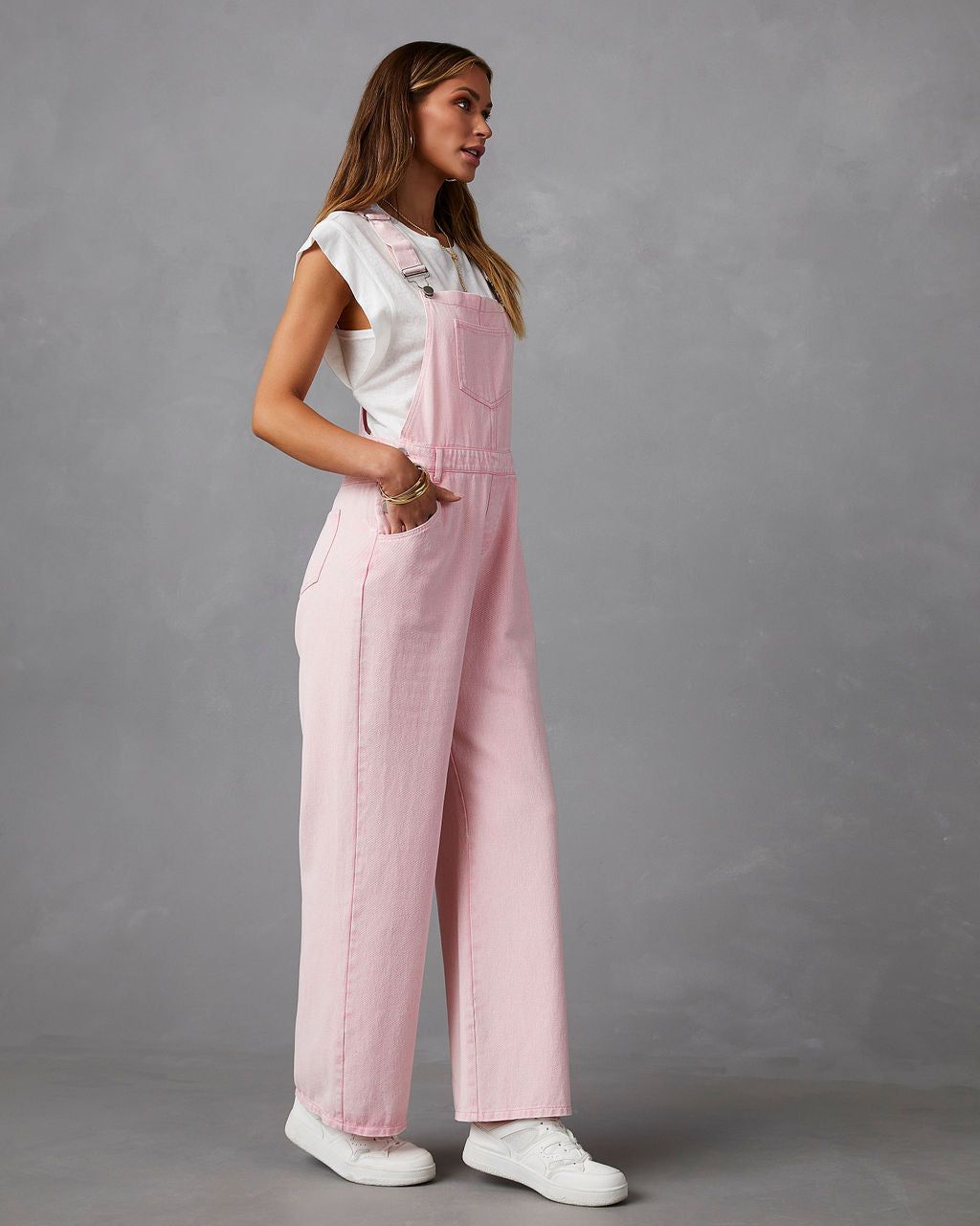 Delta Pocketed Overalls - Pink - FINAL SALE sold by Vici product image thumbnail 4
