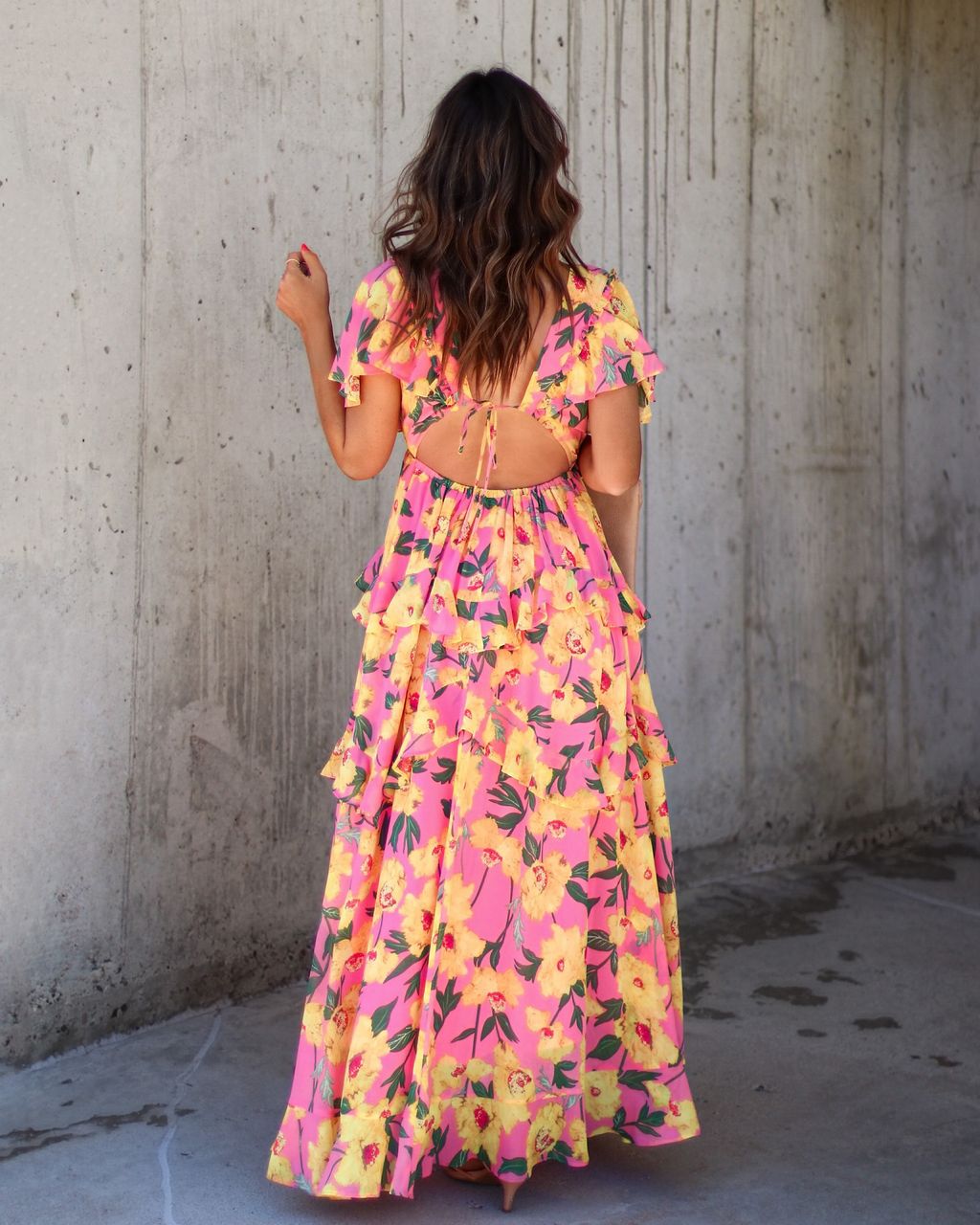 Adelynn Floral Tiered Maxi Dress - FINAL SALE sold by Vici product image thumbnail 4
