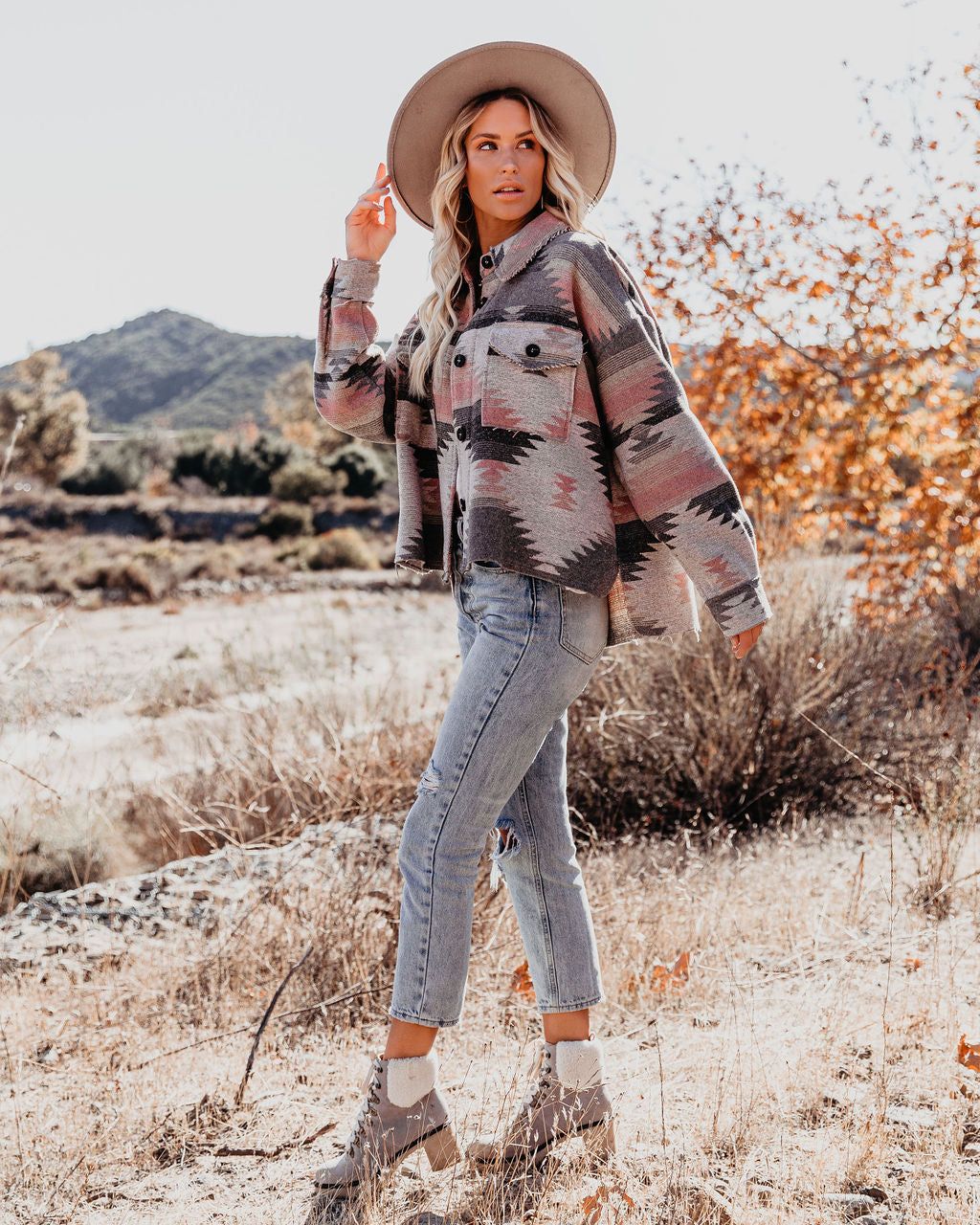Zion Distressed Button Down Shacket - Grey - FINAL SALE sold by Vici product image thumbnail 6
