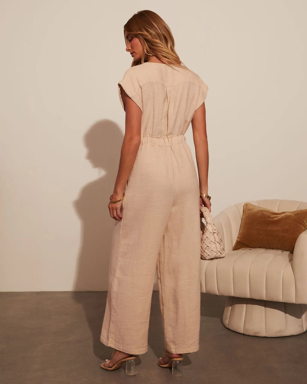 Sangria Sway Wide Leg Jumpsuit sold by Vici product image thumbnail 4