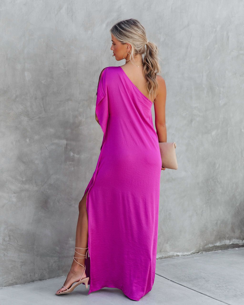 Gala Affair Satin One Shoulder Maxi Dress sold by Vici product image thumbnail 2