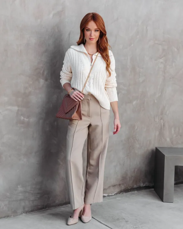 Aspen Cable Knit Half Zip Sweater sold by Vici