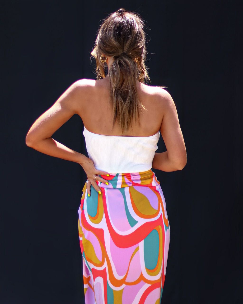 Nikki Beach Satin Printed Midi Skirt sold by Vici product image thumbnail 5
