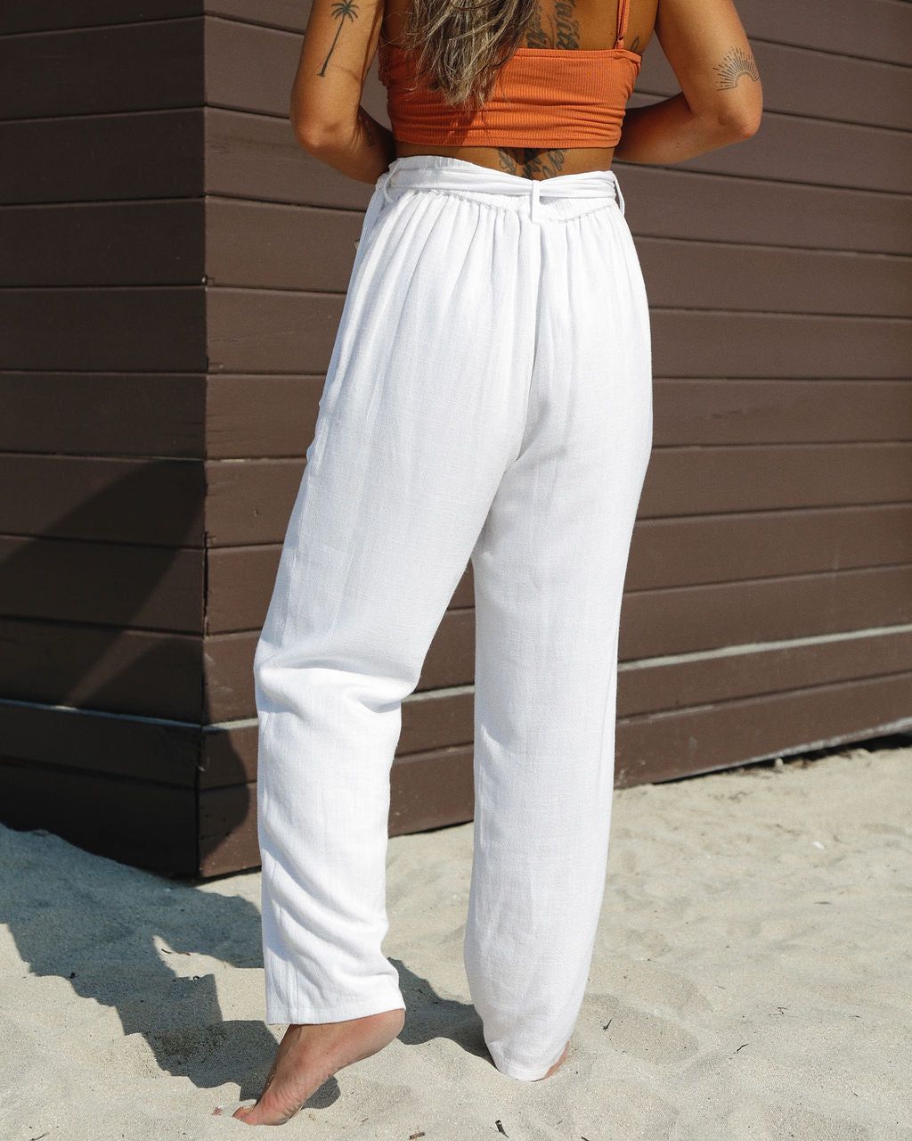 Leila Belted Linen Trouser Pants - FINAL SALE sold by Vici product image thumbnail 2