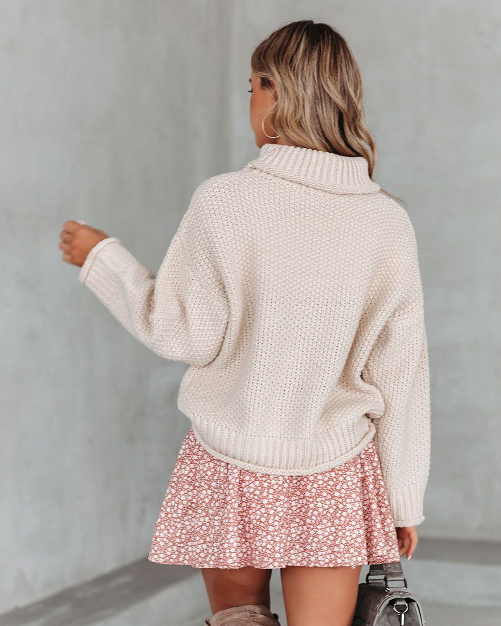 Mabry Floral Ruffle Mini Skort - Tan - FINAL SALE sold by Vici product image thumbnail 2