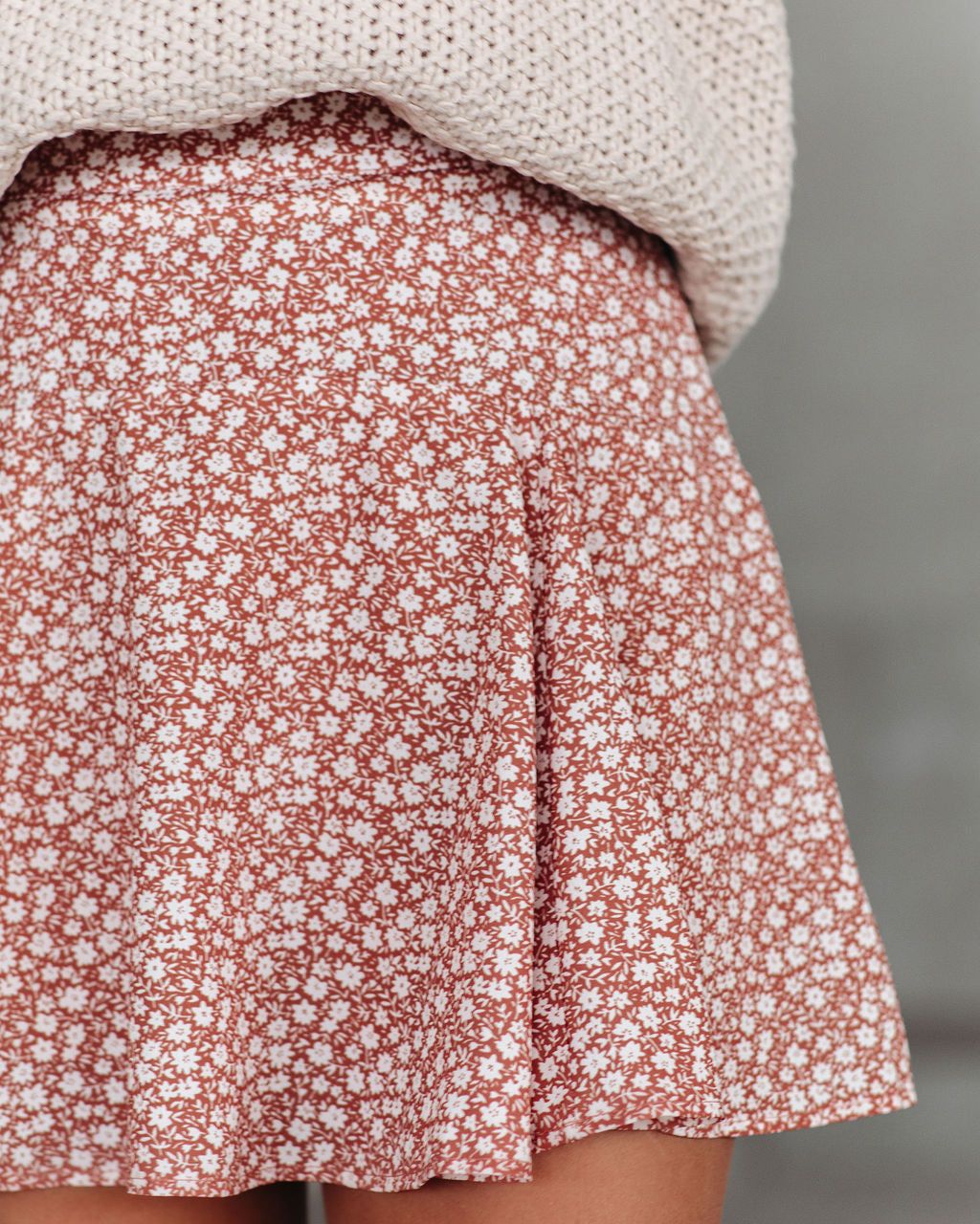 Mabry Floral Ruffle Mini Skort - Tan - FINAL SALE sold by Vici product image thumbnail 4