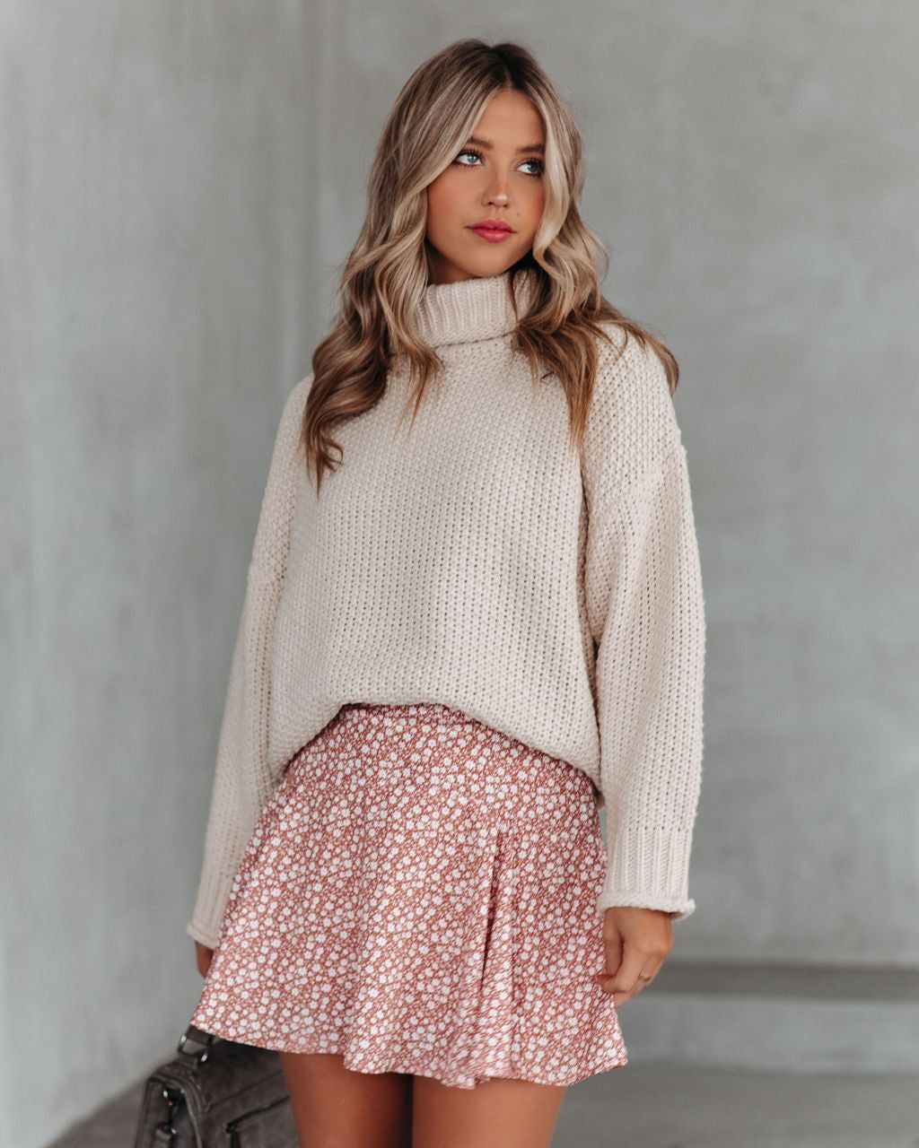 Mabry Floral Ruffle Mini Skort - Tan - FINAL SALE sold by Vici product image thumbnail 6