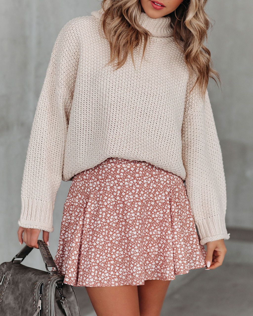 Mabry Floral Ruffle Mini Skort - Tan - FINAL SALE sold by Vici product image thumbnail 11