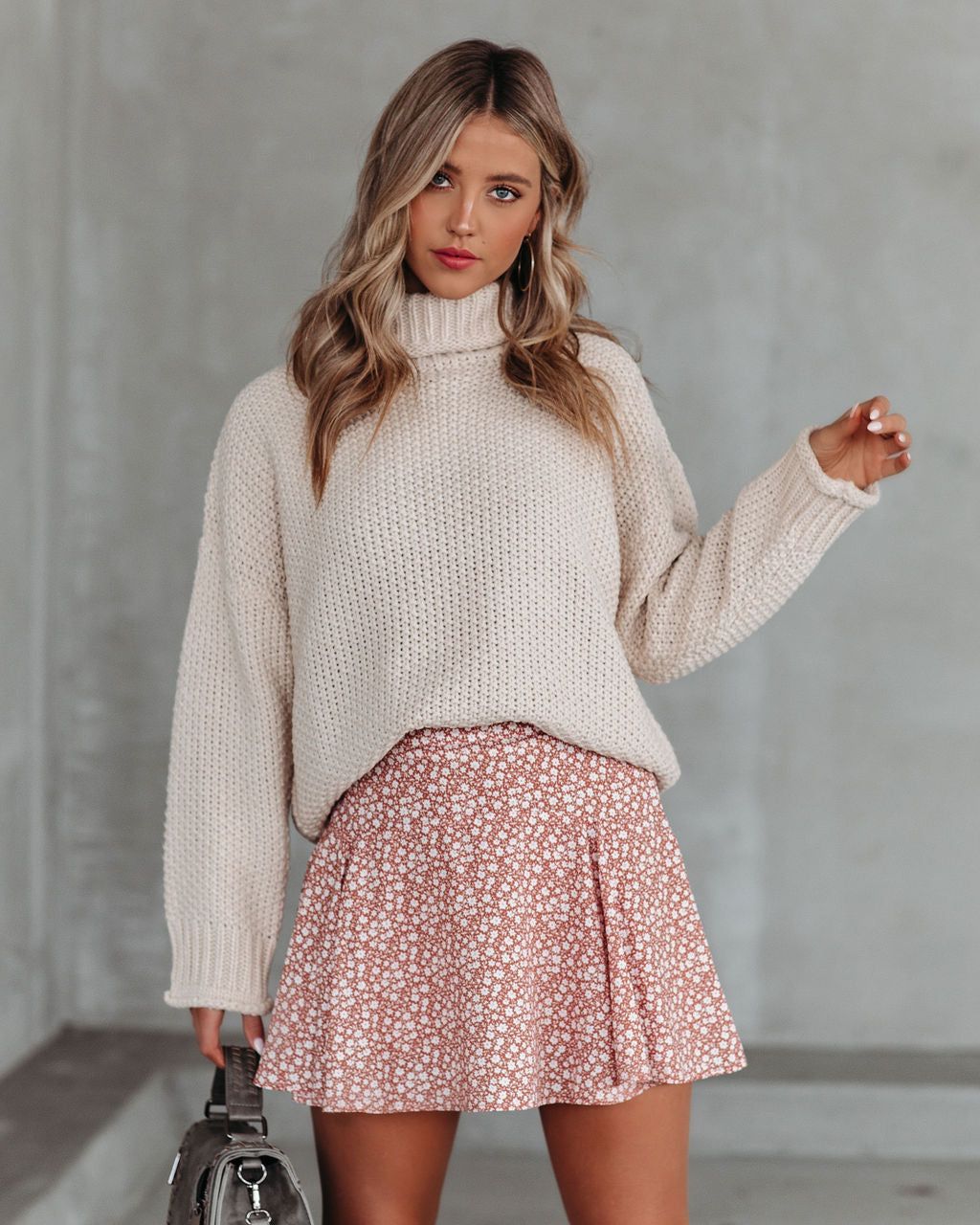 Mabry Floral Ruffle Mini Skort - Tan - FINAL SALE sold by Vici product image thumbnail 12