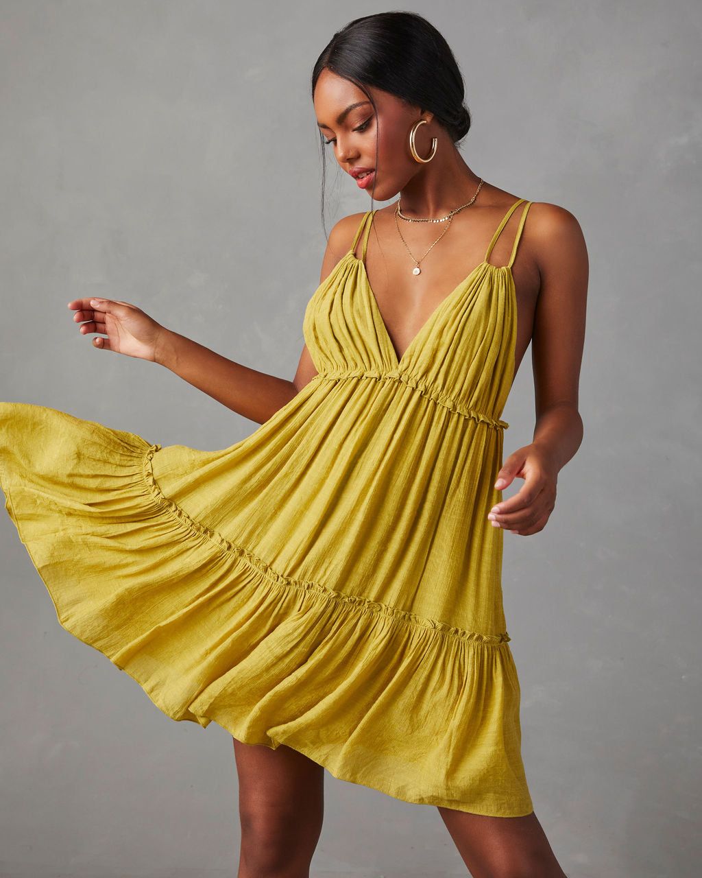 Visalia Sleeveless Mini Dress - Lime - SALE sold by Vici product image thumbnail 4