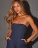 Sharon Strapless Pleated Jumpsuit sold by Vici