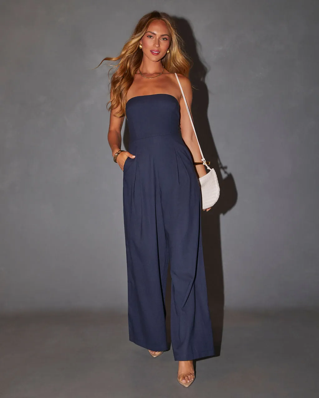 Sharon Strapless Pleated Jumpsuit sold by Vici product image thumbnail 2