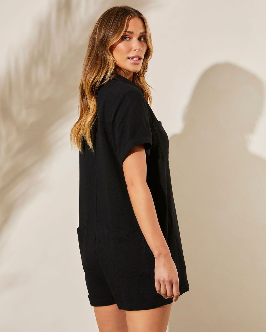 Yesenia Button Front Romper - Black - SALE sold by Vici product image thumbnail 2