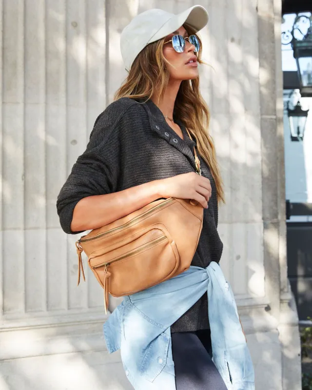 Street Sling Pebbled Belt Bag - Camel sold by Vici