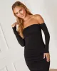 Twas The Night Drape Off The Shoulder Midi Dress sold by Vici