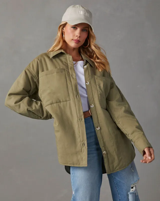 Delrada Lightweight Shacket - Olive - SALE sold by Vici