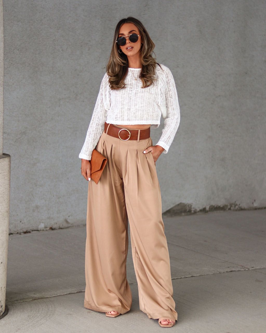 Motivate Me Woven Crop Top - White - FINAL SALE sold by Vici product image thumbnail 3