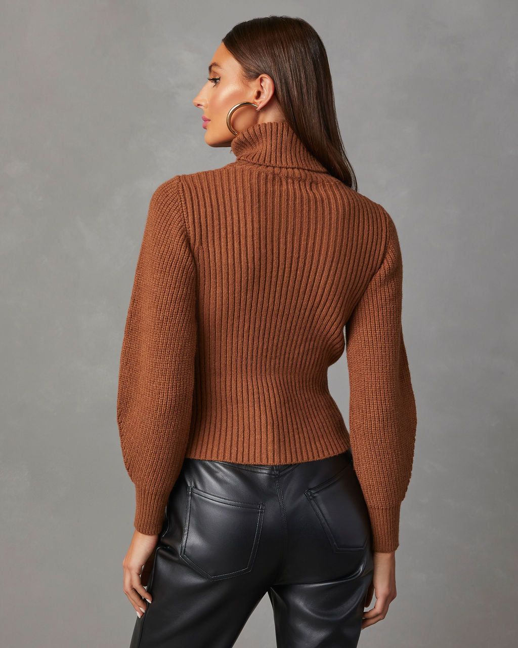 Taking Risks Knit Cutout Turtleneck Sweater - Rust sold by Vici product image thumbnail 4
