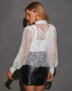 Love Letter Mock Neck Lace Blouse sold by Vici