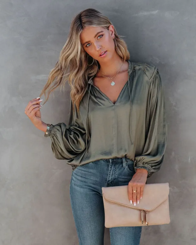 Commitment Satin Blouse sold by Vici