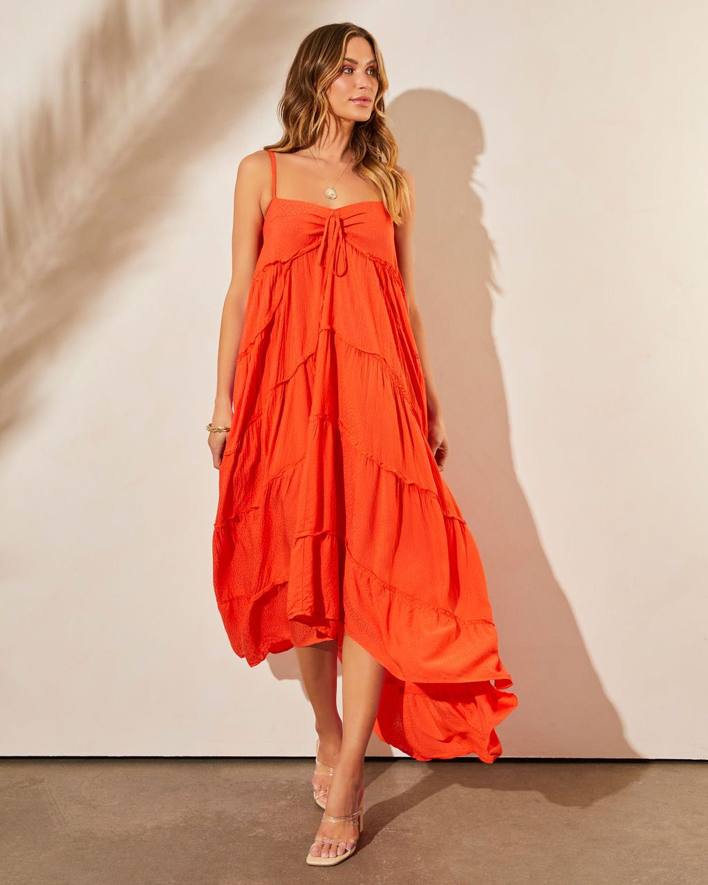 Del Mar Pocketed High Low Dress - Coral - FINAL SALE sold by Vici product image thumbnail 6