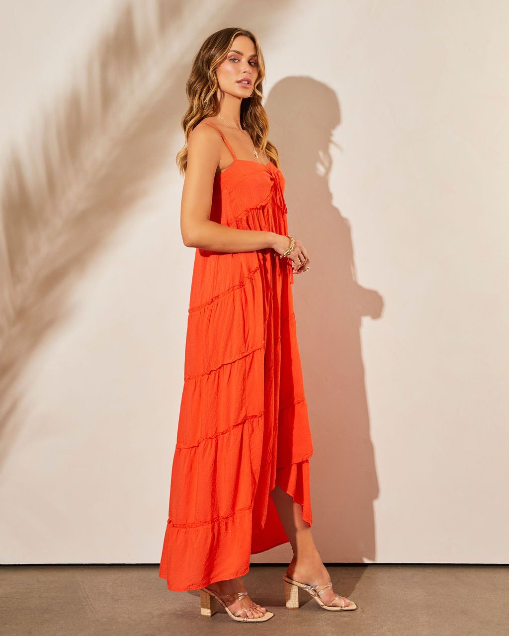 Del Mar Pocketed High Low Dress - Coral - FINAL SALE sold by Vici product image thumbnail 4