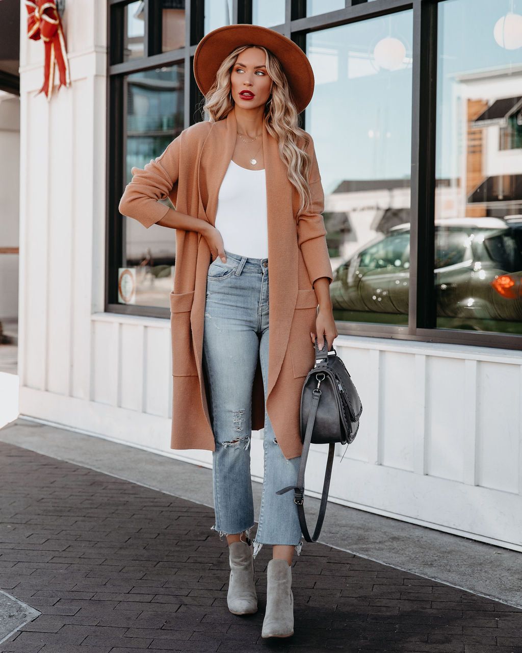 Cinnamon Pocketed Knit Cardigan - Camel - FINAL SALE sold by Vici product image thumbnail 3