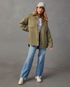 Delrada Lightweight Shacket - Olive - SALE sold by Vici