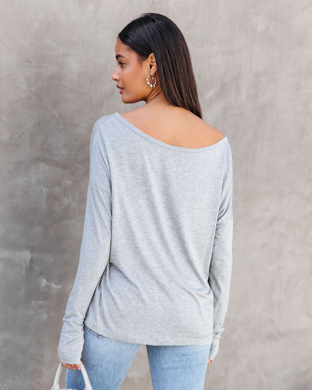 Austin Long Sleeve Top - Heather Grey - FINAL SALE sold by Vici product image thumbnail 5