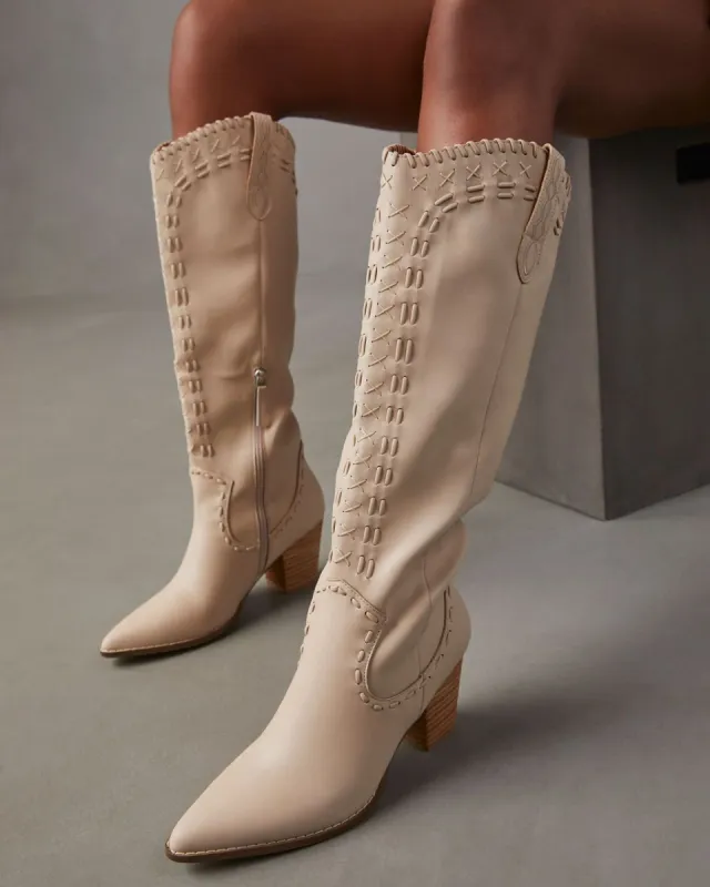 Ferris Heeled Boots - Beige made by Vici
