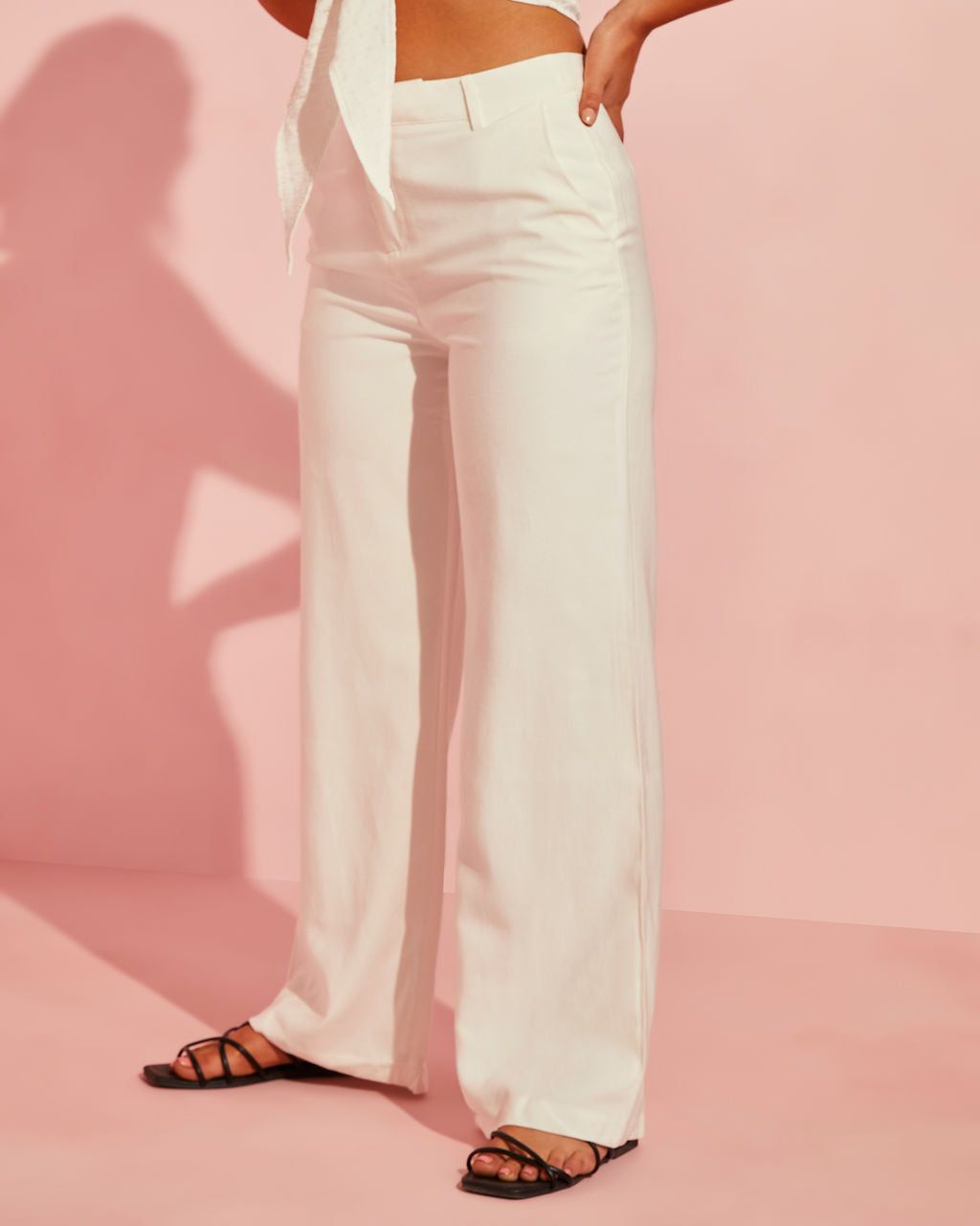 Blanc Pocketed Wide Leg Pant - White - FINAL SALE sold by Vici product image thumbnail 4