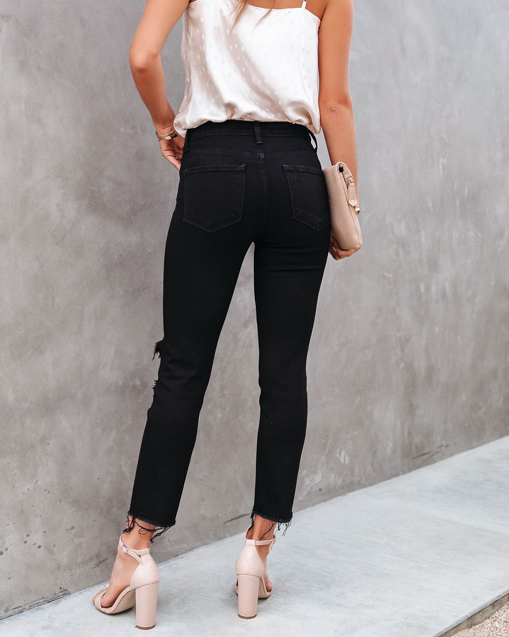 Bobbi High Rise Distressed Straight Leg Denim - FINAL SALE sold by Vici product image thumbnail 2