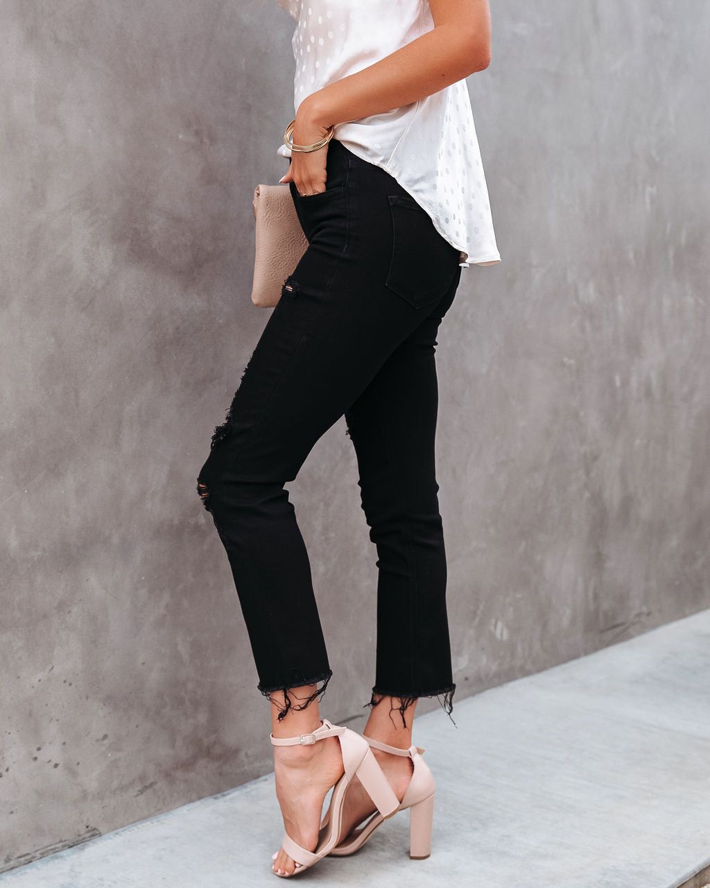 Bobbi High Rise Distressed Straight Leg Denim - FINAL SALE sold by Vici product image thumbnail 7