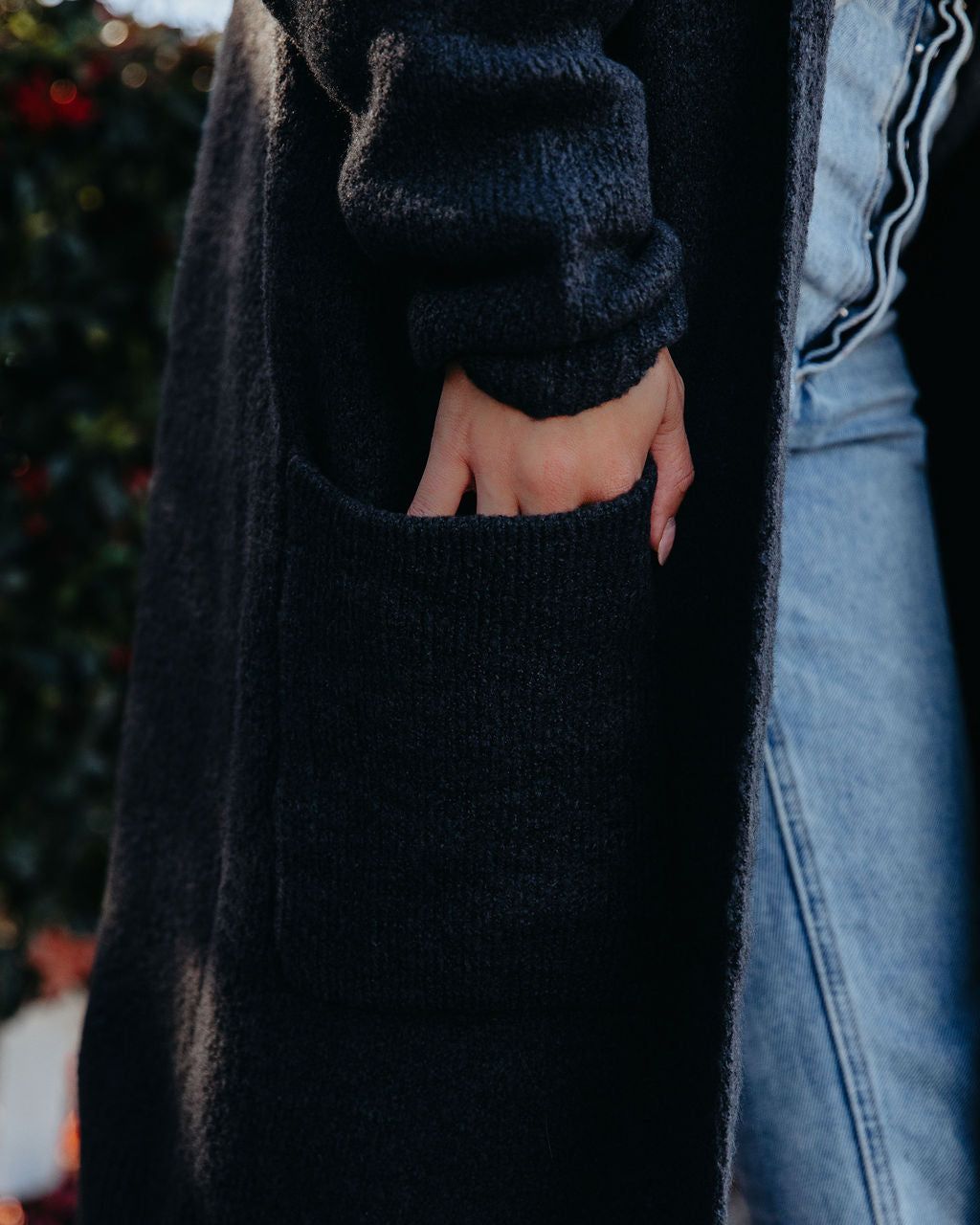 Jemima Pocketed Knit Cardigan - Charcoal - FINAL SALE sold by Vici product image thumbnail 4