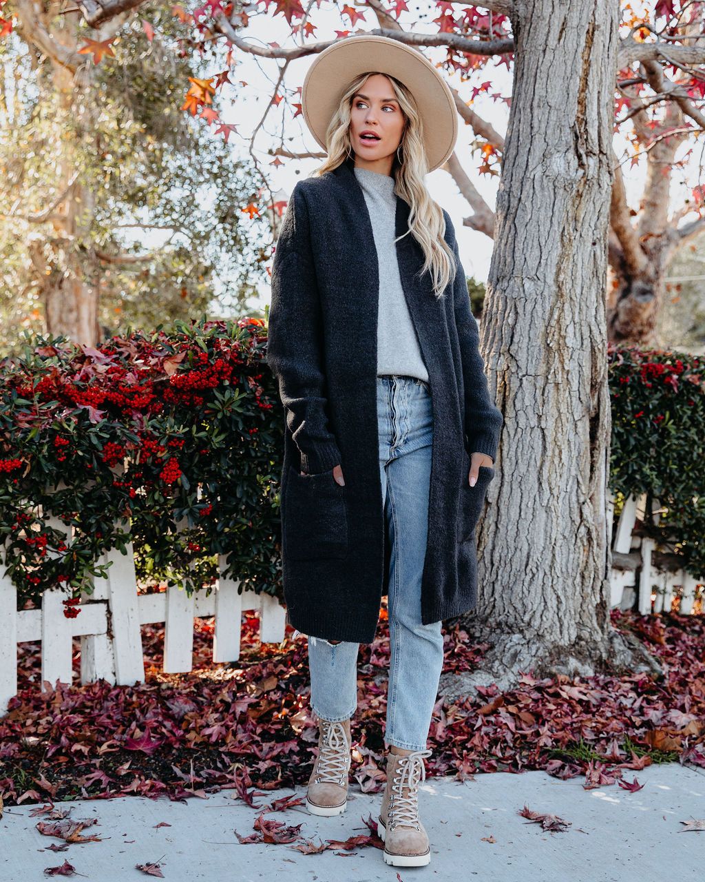 Jemima Pocketed Knit Cardigan - Charcoal - FINAL SALE sold by Vici product image thumbnail 5