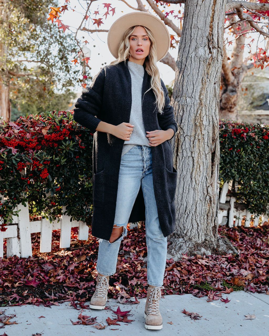 Jemima Pocketed Knit Cardigan - Charcoal - FINAL SALE sold by Vici product image thumbnail 7