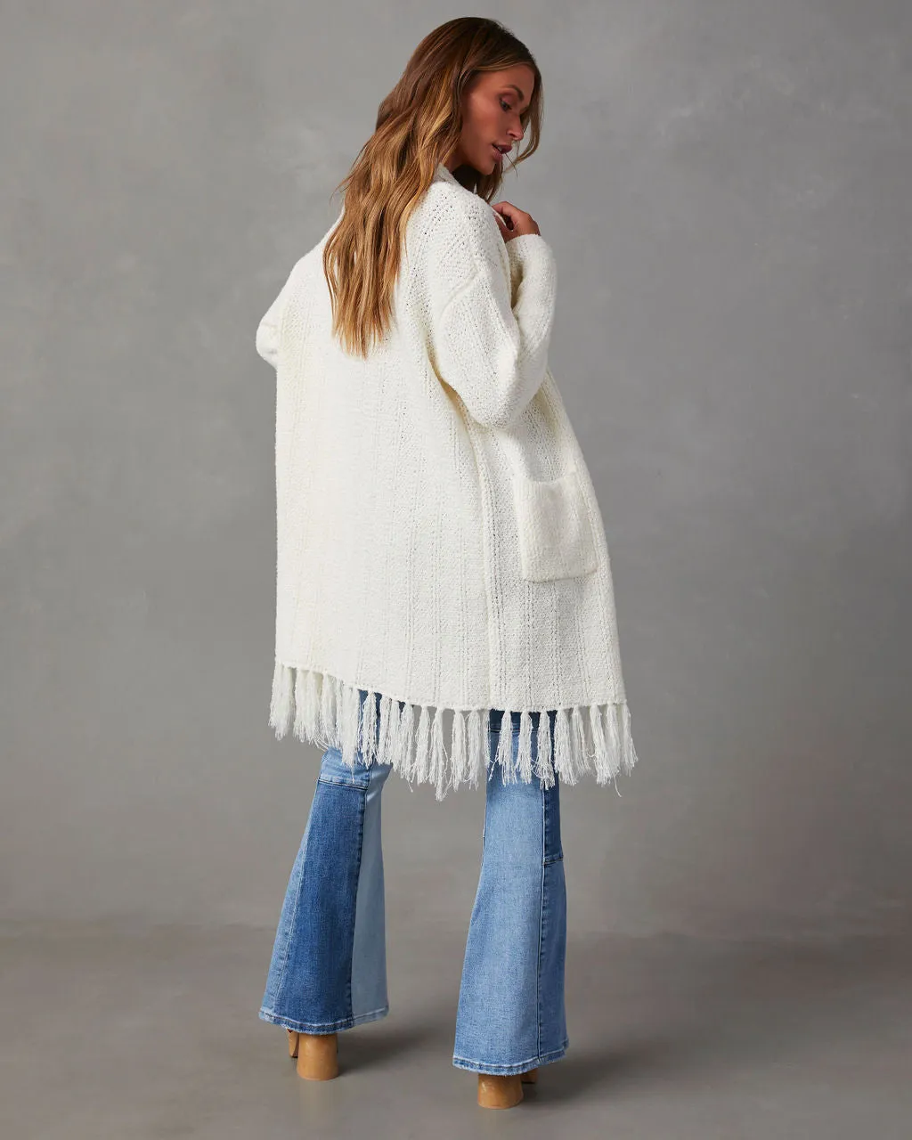 Nemah Fringe Hem Long Cardigan sold by Vici product image thumbnail 5