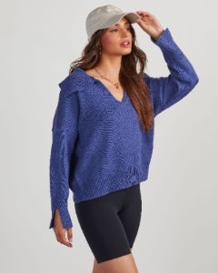 Avaleigh Collared Pullover Sweater - Navy - SALE sold by Vici