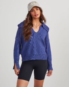 Avaleigh Collared Pullover Sweater - Navy - SALE sold by Vici