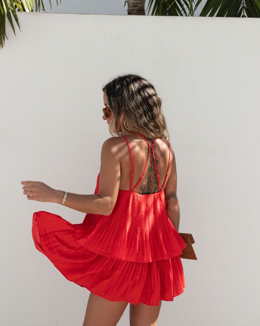 Scarletta Pleated Skort - Red - FINAL SALE sold by Vici product image thumbnail 4