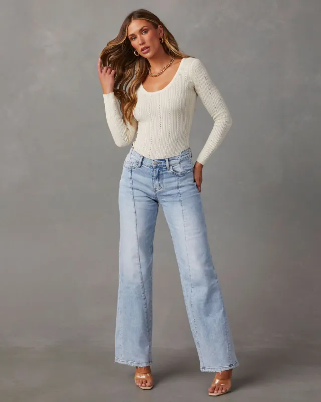 Ansel High Rise Straight Leg Jeans - Light Wash - SALE sold by Vici