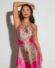Kala Crew Empire Satin Maxi Dress sold by Vici