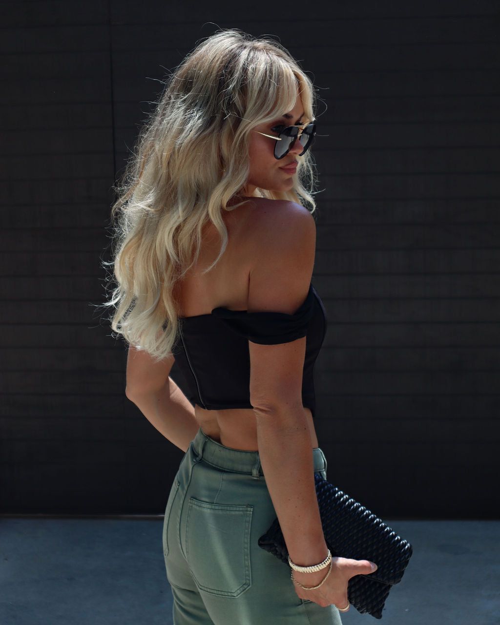 Caledonia Corset Crop Top - Black - SALE sold by Vici product image thumbnail 2