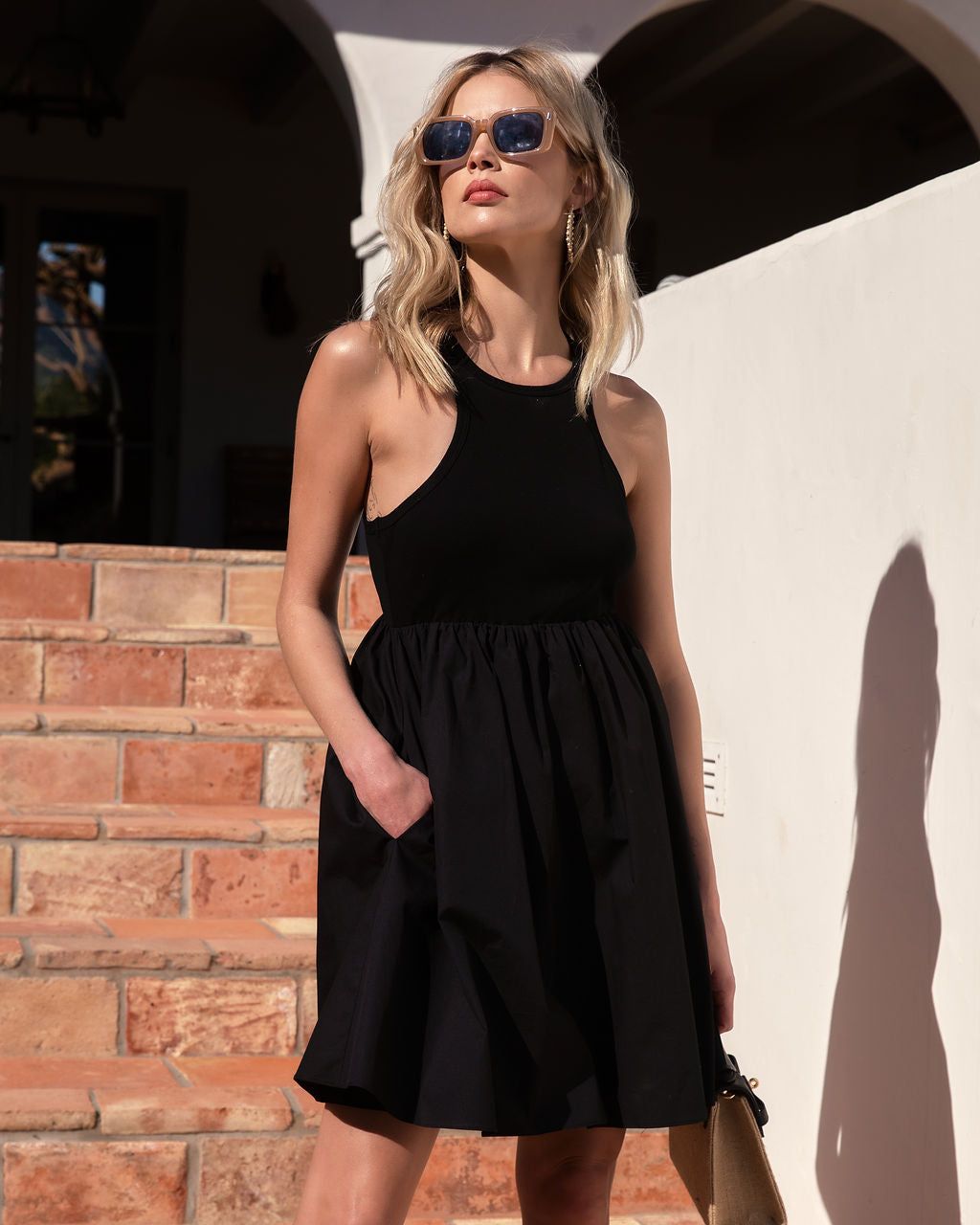 Elliot Cotton Pocketed Mini Dress sold by Vici