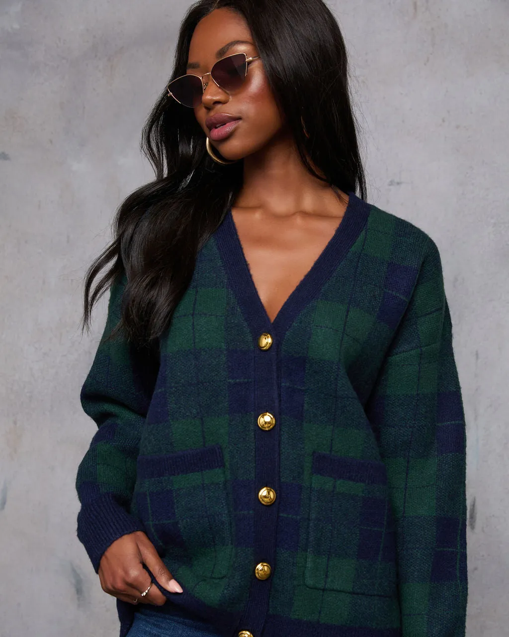 Fall Foliage Plaid Button Down Cardigan sold by Vici product image thumbnail 5