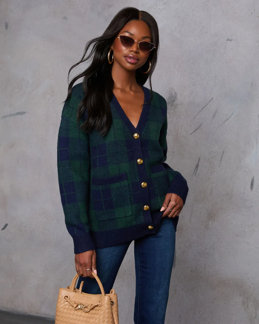 Fall Foliage Plaid Button Down Cardigan sold by Vici product image thumbnail 2