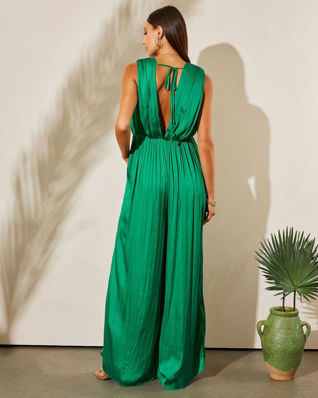 Nicoletta Satin Pocketed Jumpsuit sold by Vici product image thumbnail 5