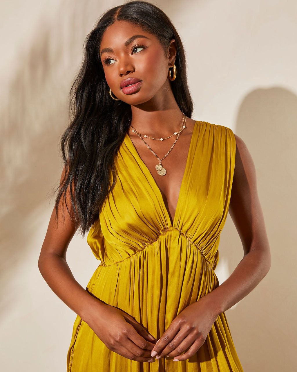 Nicoletta Satin Pocketed Jumpsuit sold by Vici product image thumbnail 3