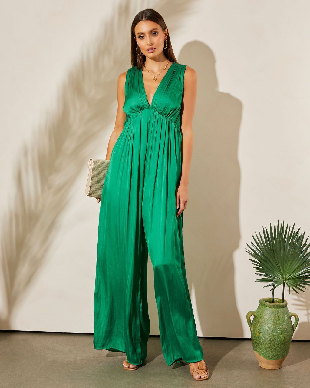 Nicoletta Satin Pocketed Jumpsuit sold by Vici product image thumbnail 4