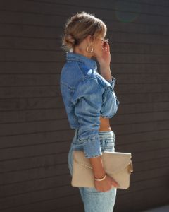 River Edge Denim Lightweight Jacket sold by Vici